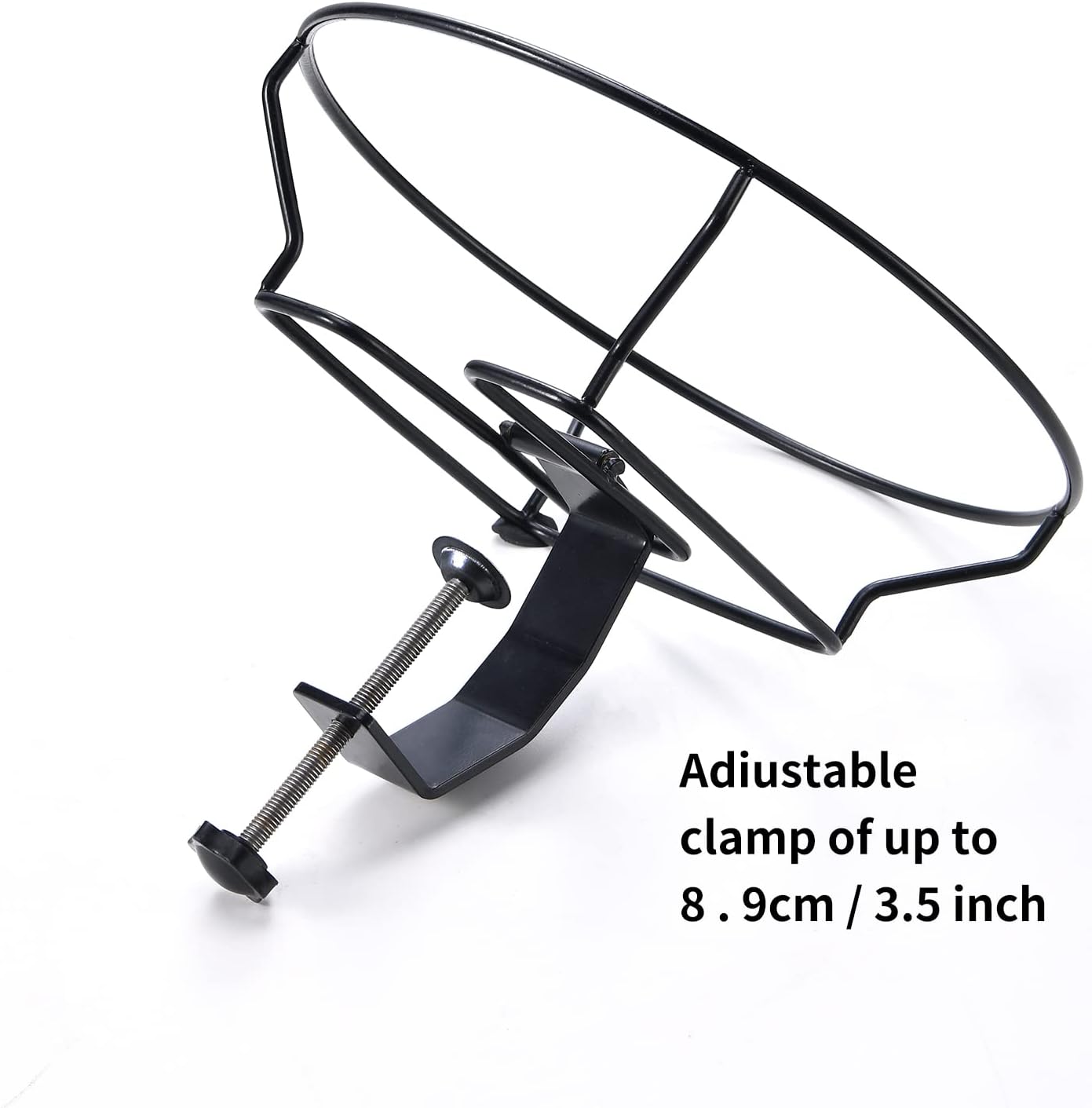 Jealoeur Bird Bath Deck Mounted 12 Inches, Deck Adjustable Steel Clamp 3.5 Inches, Balcony Railing Birdbaths Unheated(Brown)