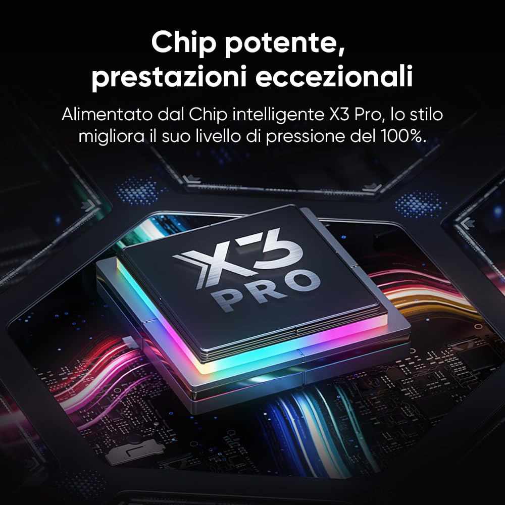 XPPen Penna PD51A, Stilo con chip intelligente X3 Pro, per Artist Pro 14 (2ª generazione), Artist Pro 16 (2ª generazione), Artist Pro 19 (2ª generazione) e Deco Pro MW/LW/XLW (2ª generazione).