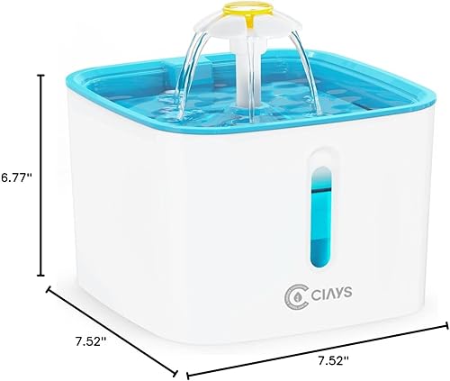 Miniatura 6 de Ciays - Fuente de agua para gatos, fuente de agua automática para mascotas, dispensador de agua para perros de 84 onzas/2.5 L con 3 filtros de