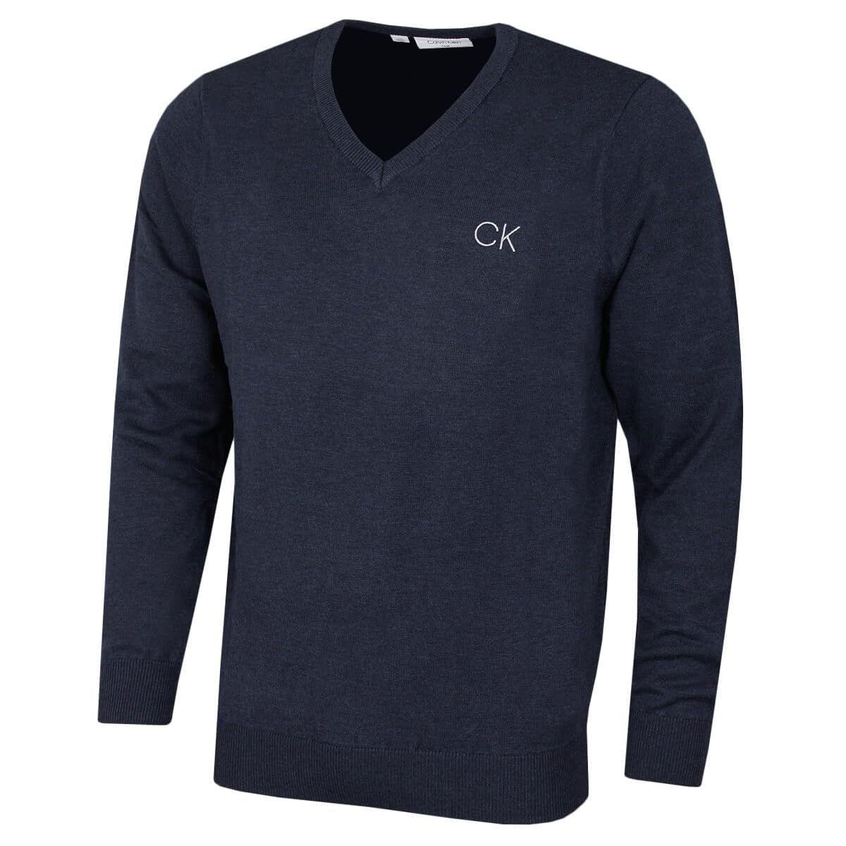 Calvin Klein Men's Navy Marl V-Neck Sweater - Xxxxl