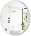 WallBeyond Round Mirrors for Wall Decor, Wall Mirror Decorative with Beaded Framed for Home Decoration Entryway Living Room Bedroom,24 inch,Walnut