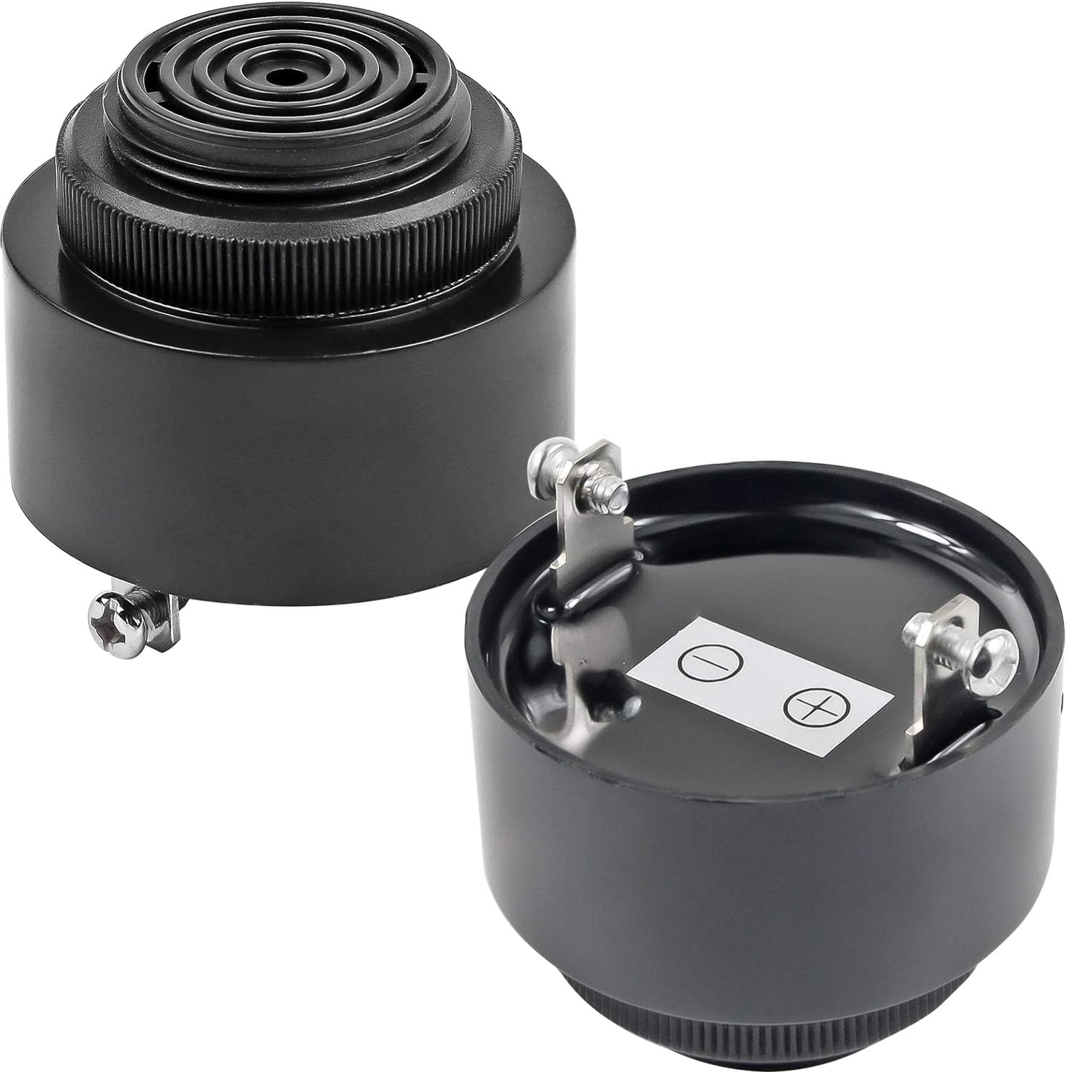 RUNCCI-YUN 2 pezzi Cicalini Elettronici di Allarme DC 3-24V Piezo Buzzer Suono Continuo per Arduino (Nero)