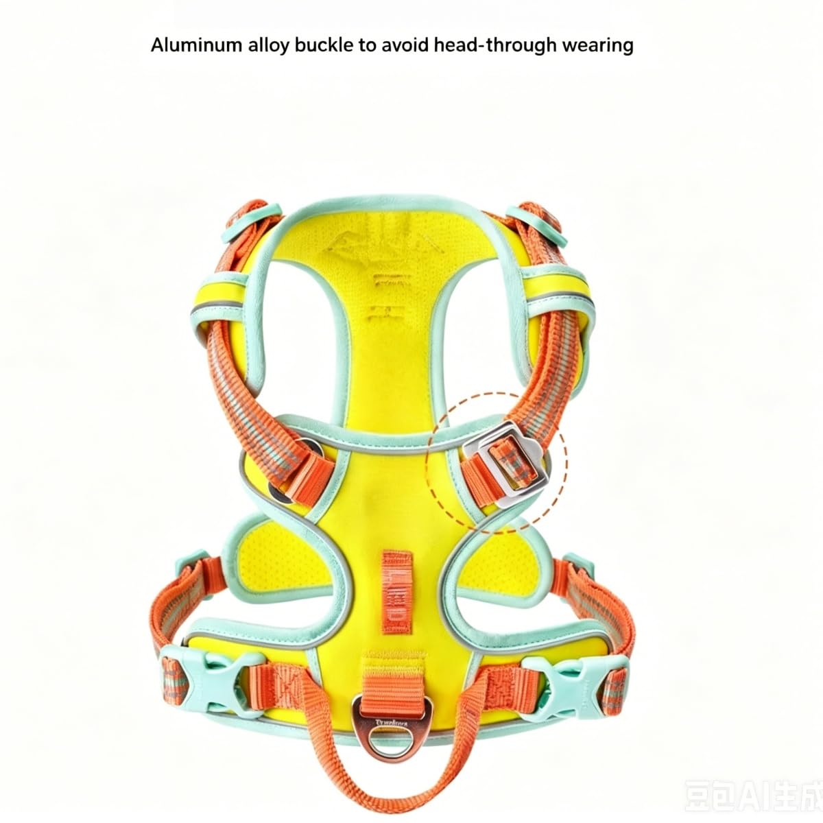 Arnés Ajustable para Perros Pequeños y Medianos – Aleación de Aluminio Ligera, Luz LED, Asa de Corto Alcance, Hebilla Conveniente, Malla Transpirable y Cinta de Nylon 3M,Púrpura,XL