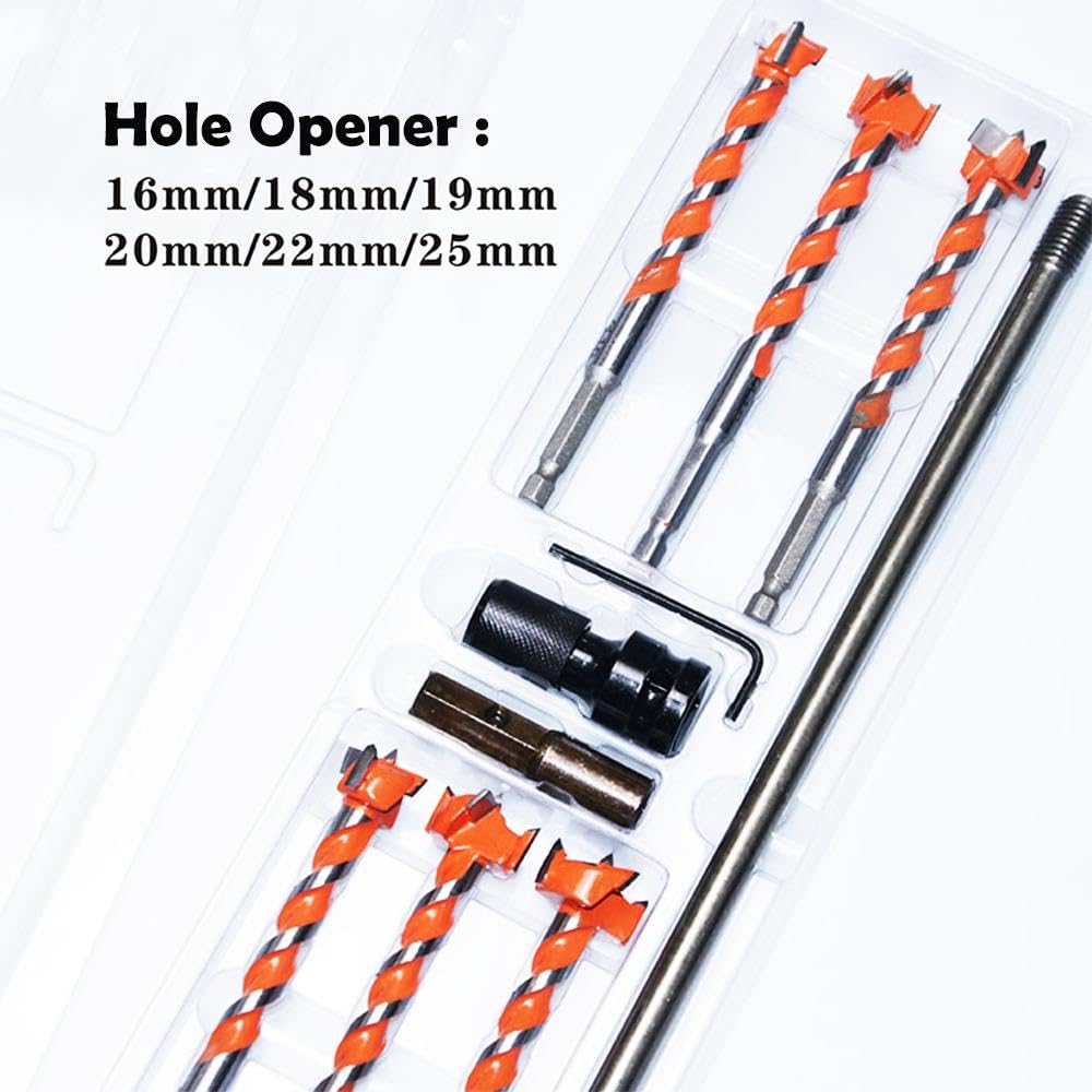 Juego de 10 brocas Countersink para madera, interruptor de madera, fregadero, llaves hexagonales, taladros para trabajar la madera, color naranja