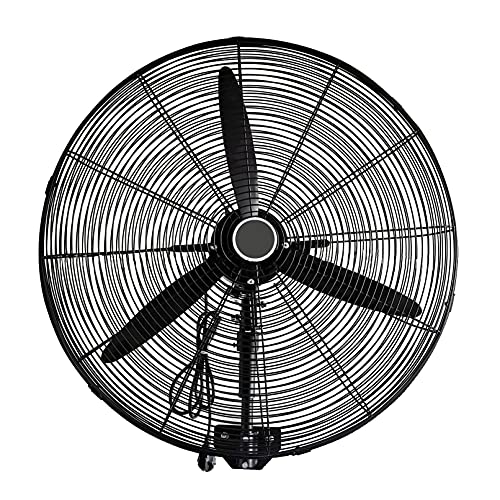 Oscillating Wall Mounted Fan 3 Speed Cooling Black Features High Velocity Fan for Kitchen, Garage, Warehouse, and Workshop, 680MM (Black 680MM)