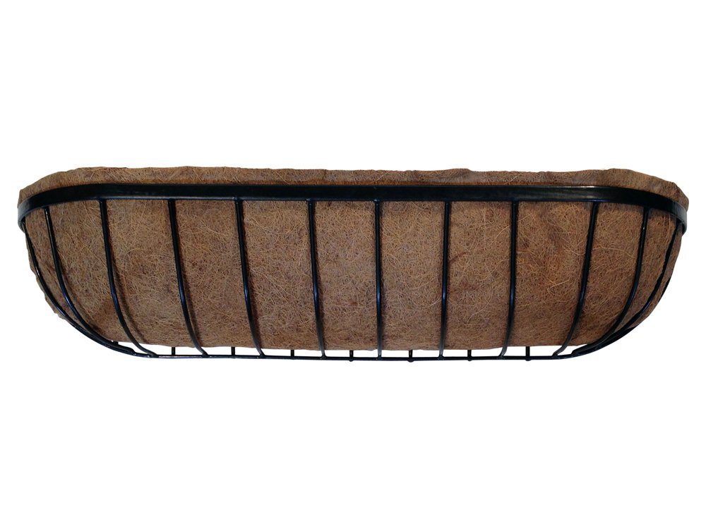 Garden Pride Trough Planter/Manger Planter - Made of plastic coated solid steel, pre-lined with coco liner. Wall mounted planter (36 inches long (91cm))