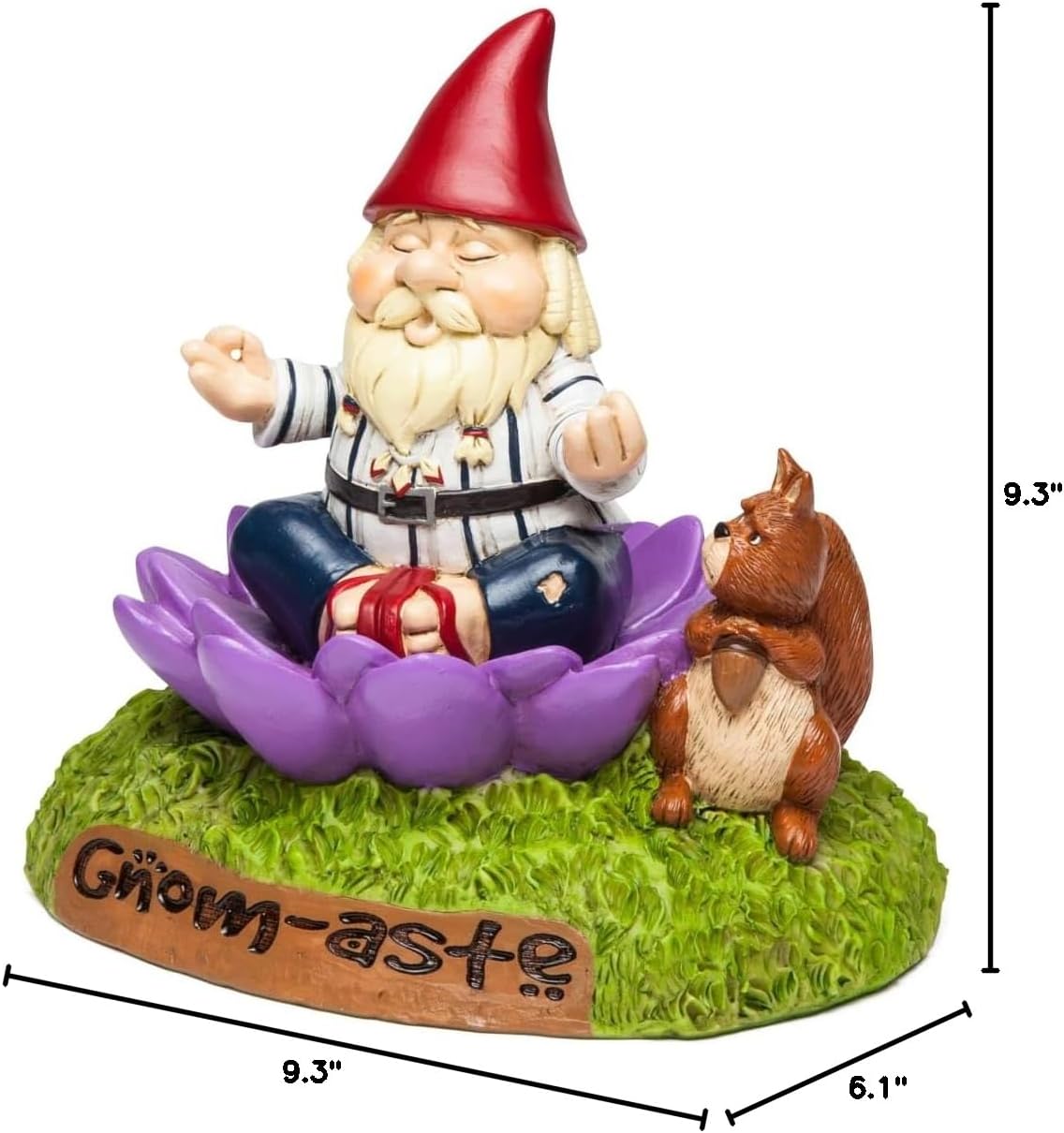 BigMouth Inc Gnome-aste Meditation Garden Gnome Statue, Funny Outdoor Lawn & Yard Figurine, Housewarming Gag Gift Sculpture Decorations