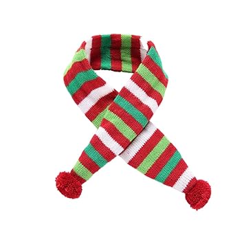 POPETPOP Pet Christmas Scarf, Warm Puppies Kitty Scarf, Adjustable Collar Neckerchief Pet Bibs Accessories for Dogs and Cats Christmas Birthday Party - Size XL