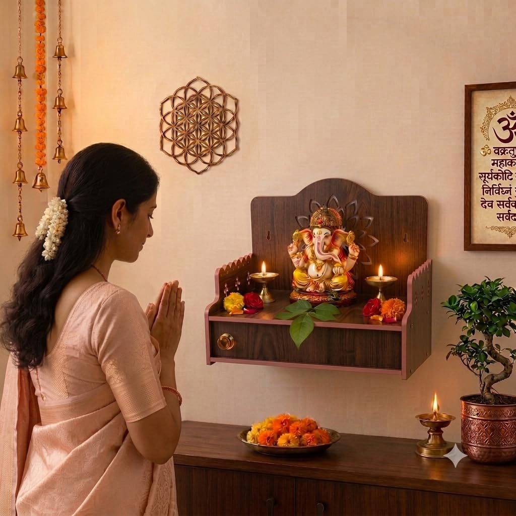 DIVOKAH Wooden Temple - Home Pooja Mandir -3
