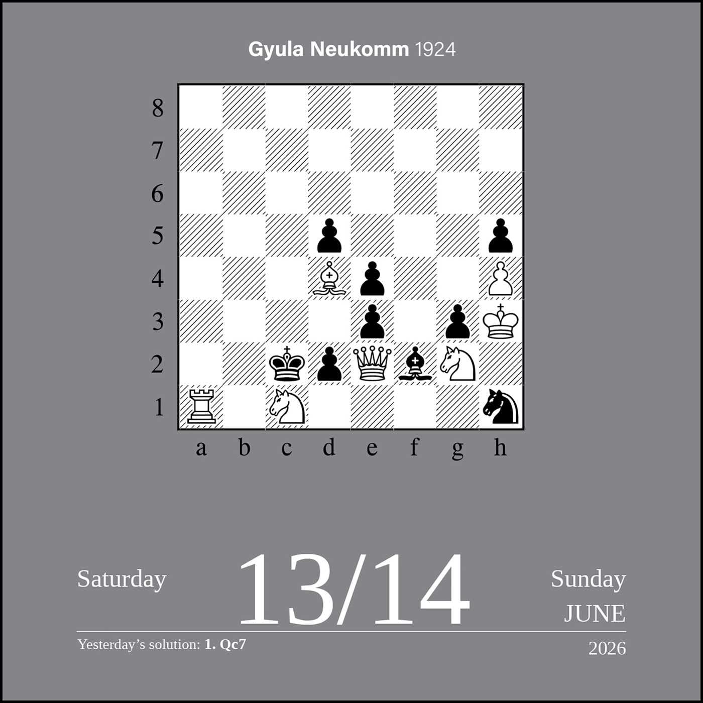 Chess 2026 Day-to-Day Calendar: A Year of Chess Puzzles