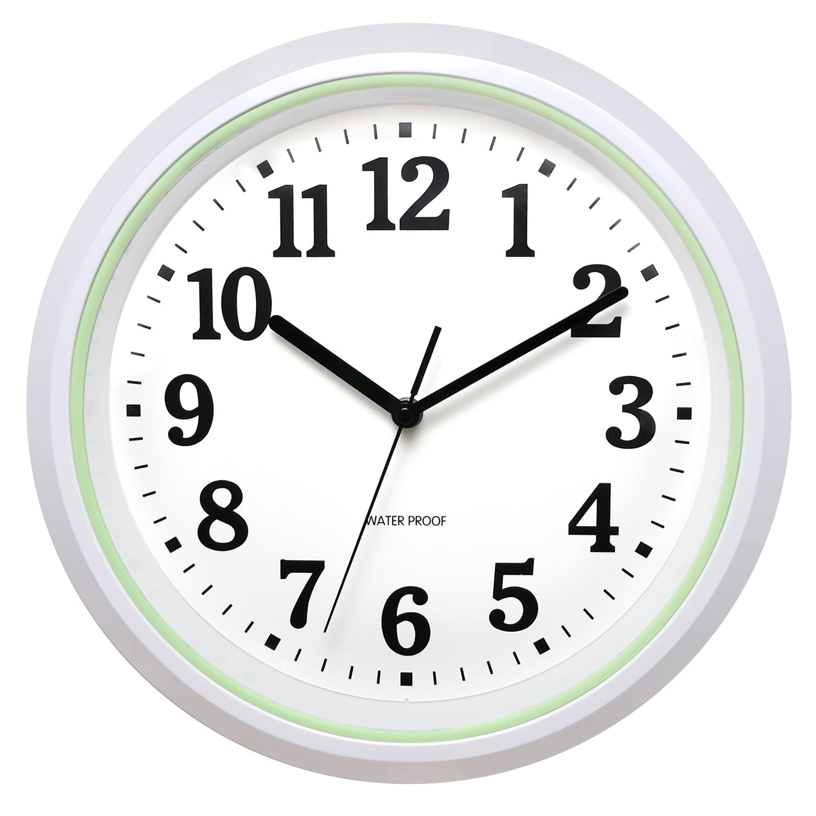 KIZLOC 32cm Sealed Outdoor Garden Clocks Waterproof, Durable Silent Non-Ticking Battery Operated Quartz Wall Clock for Garden, Patio, Pool, Bathroom, Home (Green)