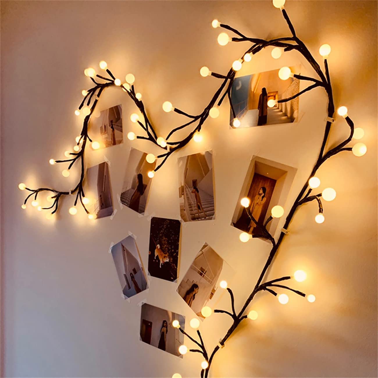 CERIAL Lighted Willow Vine For Bedroo Hoe, 8Ft Outdoor Christas Tree