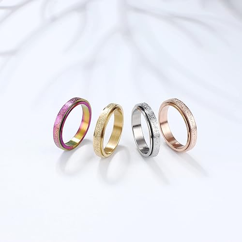 Miniatura 5 de Diamday Anillos para ansiedad para mujeres y hombres  Anillo giratorio de acero inoxidable de 0.075 pulgadas para aliviar la ansiedad, el estrés, la