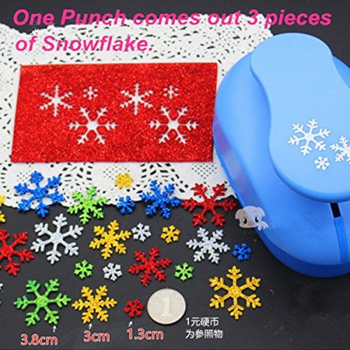 3 inch Christmas Snow Paper Punch 3 Pieces of Snowflake for eva Punch for DIY Album Craft Punch Scrapbook Paper Cutter
