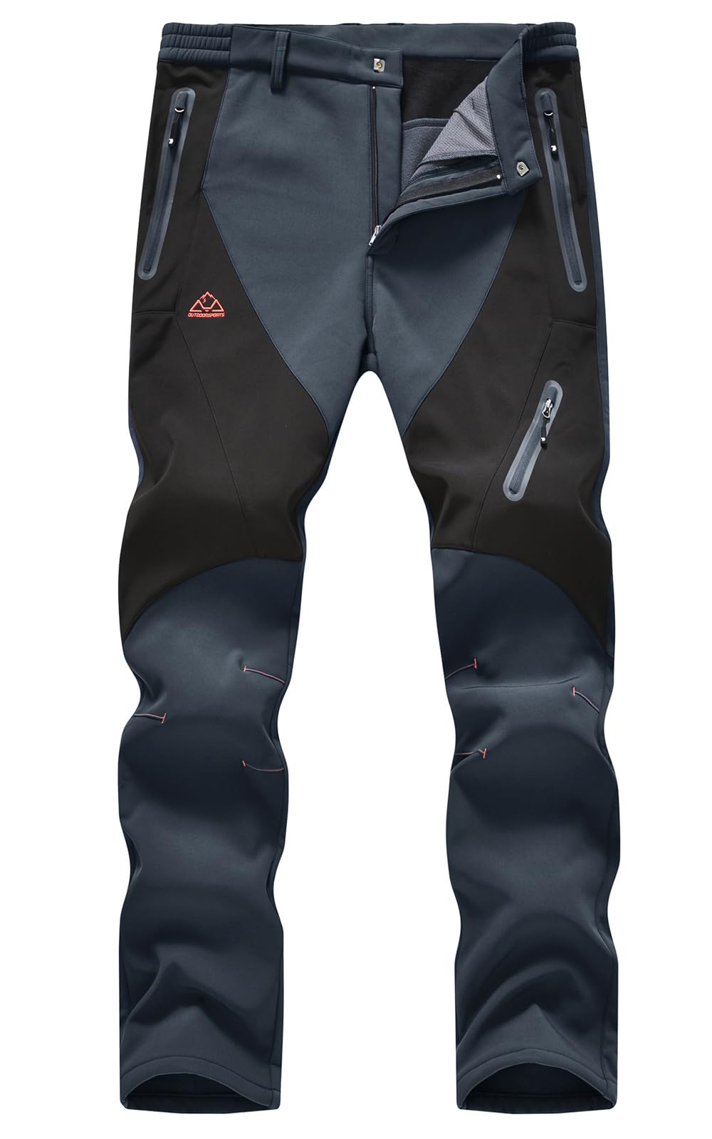 Rdruko Herren-Schneehose, wasserdicht, isoliert, mit Fleece gefüttert, für Skifahren, Wandern, Snowboarden, Winterhose mit Taschen