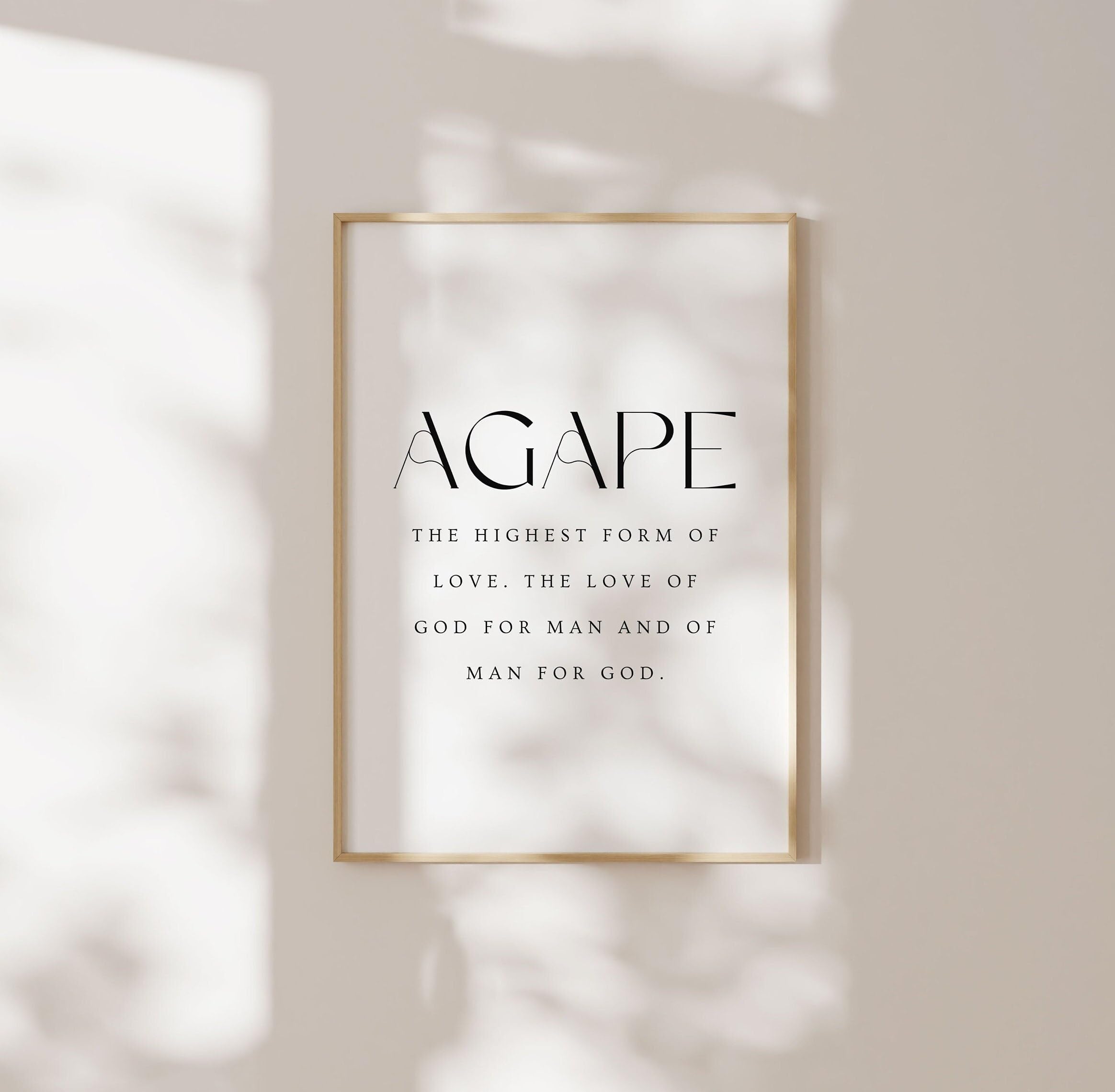 Amazon.com: Agape Wall Art The Highest Form Of Love Agape Print 