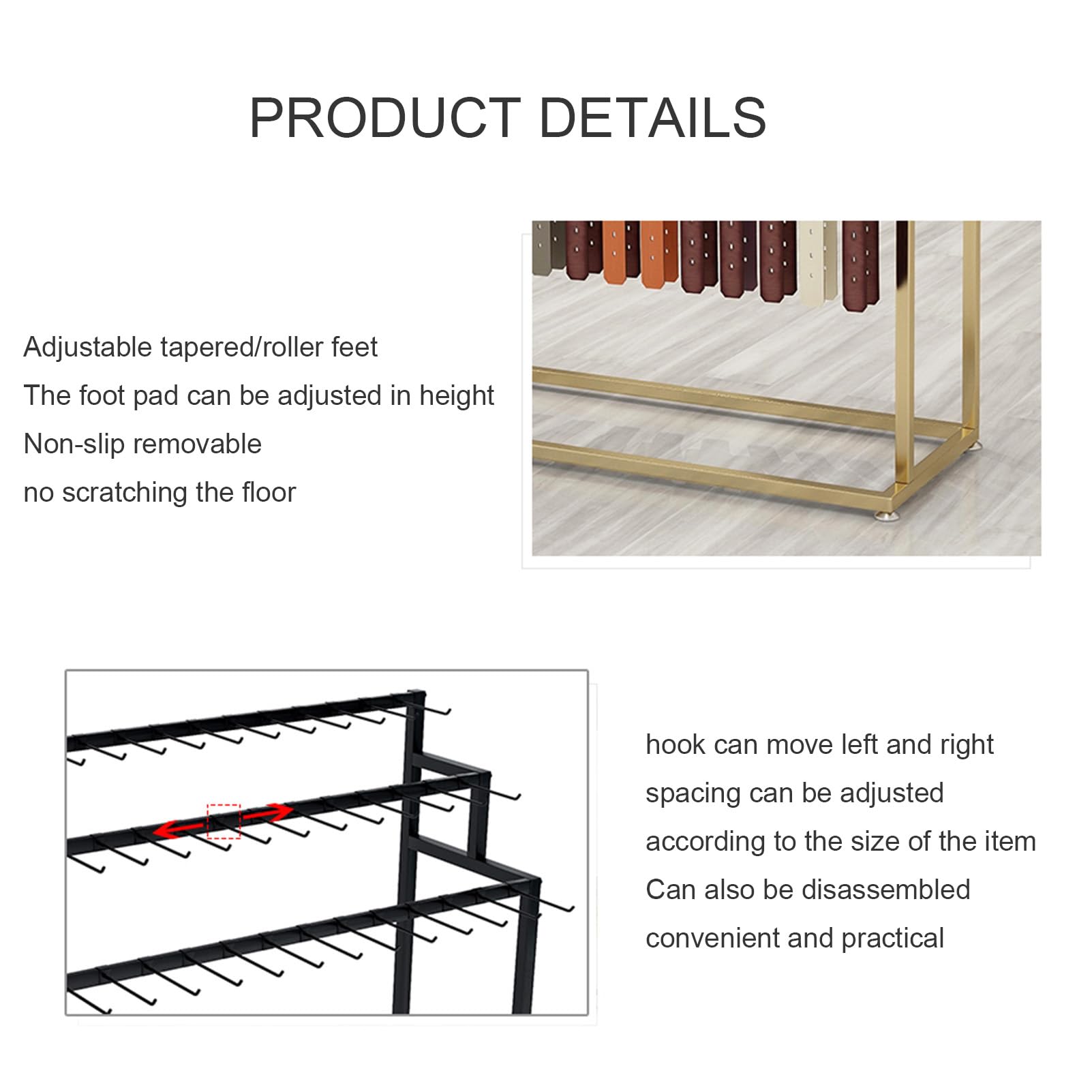 Soporte de metal para colgar cinturones, corbatas, bufandas, bolsos y chales, organizador de grado comercial para armario de hombres.