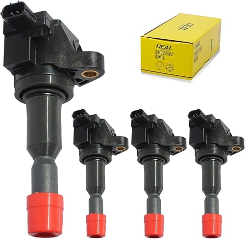 Paquete de 4 bobinas de encendido compatibles con 2007-2008 Fit 1.5L L4 reemplazo para 30520-PWC-003 UF-581