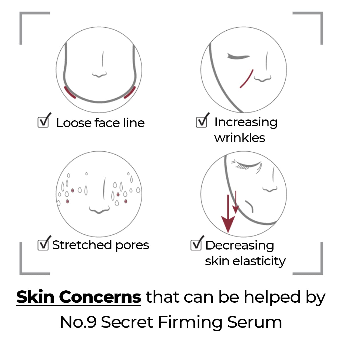 numbuzin No.9 Secret Firming Serum | Advanced Elasticity-Boosting Treatment Serum for Wrinkle Care, Aging Skin with 2 Peptides, Niacinamide, Hyaluronic Acid | Korean Skin Care, Loose Skin | 1.69 Fl Oz