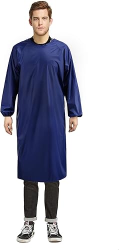 Miniatura 7 de Surblue Delantal impermeable, mangas largas, delantales de 47 pulgadas de talla grande, overol resistente para trabajo de laboratorio, limpieza,