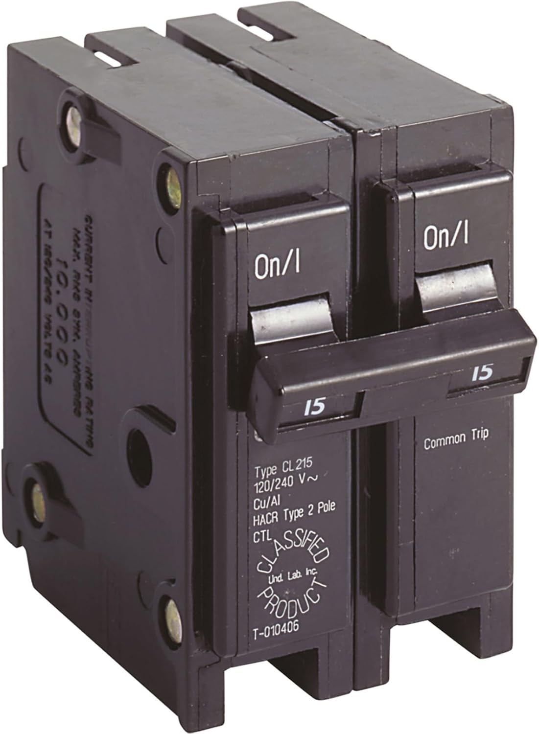 Eaton Cutler-Hammer 15 amps Plug in 2-Pole Circuit Breaker