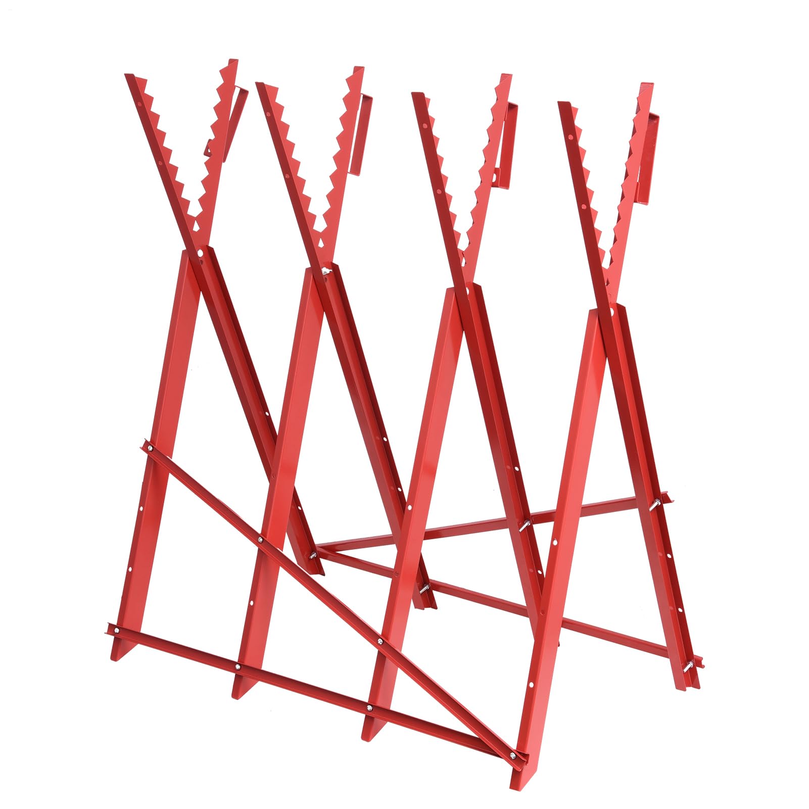 Generisch Chevalet de sciage pliable réglable en hauteur 80 x 80 cm – Pour troncs jusqu'à 40 cm de diamètre | Tréteau de travail stable avec support dents pour bois de chauffage, atelier et jardin |