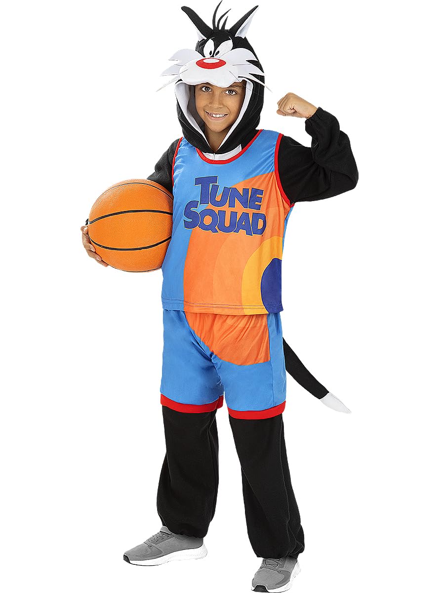 Funidelia | Costume Silvestro Space Jam - Looney Tunes per bambino Cartoni Animati - Costume per Bambini e accessori per Feste, Carnevale e Halloween - Nero