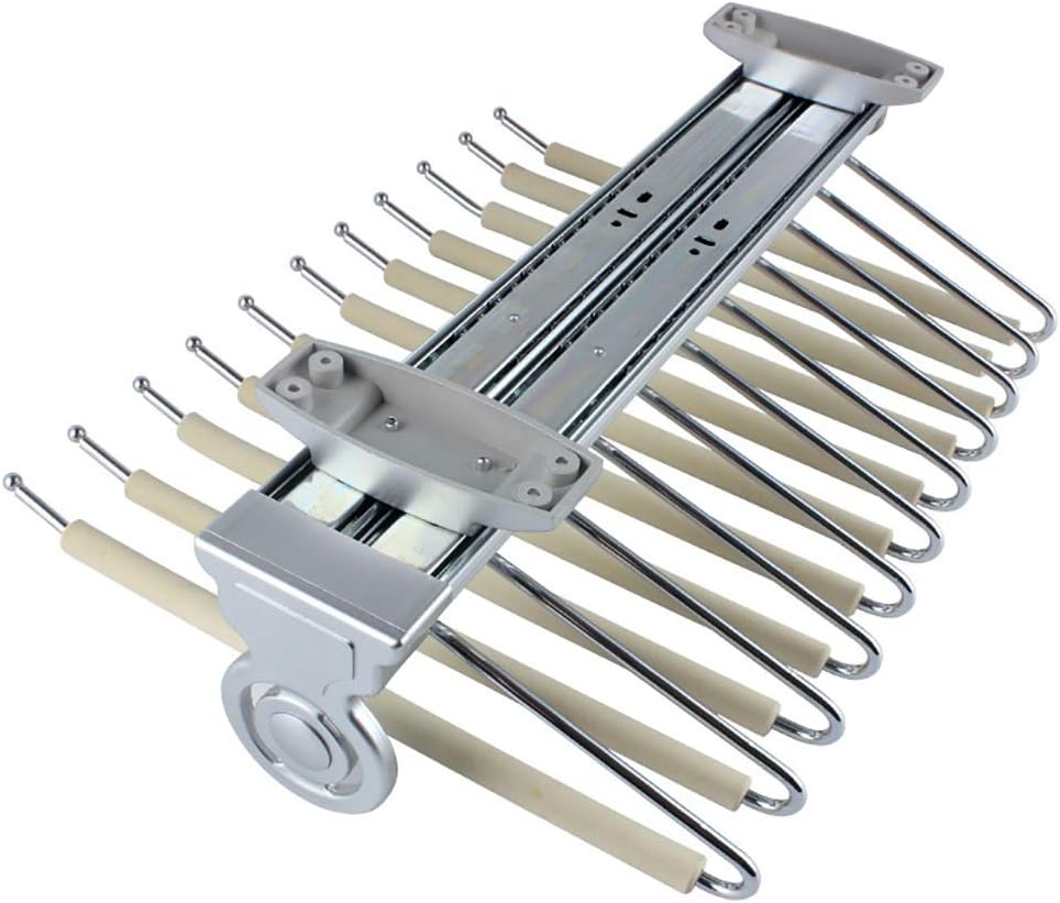 Aluminum Pull-Out Trousers Rack, Pants Holder Hanger Rail, 11 Pairs Organizer Hangers (48cm)