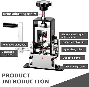 Manual Wire Stripping Machine, Afenau Cable Stripper Machine with Hand Crank or Drill Powered, Portable Wire Stripper Machine, Adjustable Cable Stripping Machine for 1-20 mm Scrap Copper Recycling