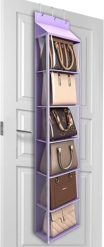 Miniatura 14 de Lirex Organizador para colgar sobre la puerta, organizador colgante de 6 bolsillos con cremallera, colgador de ropa para bufandas, sombreros, Negro