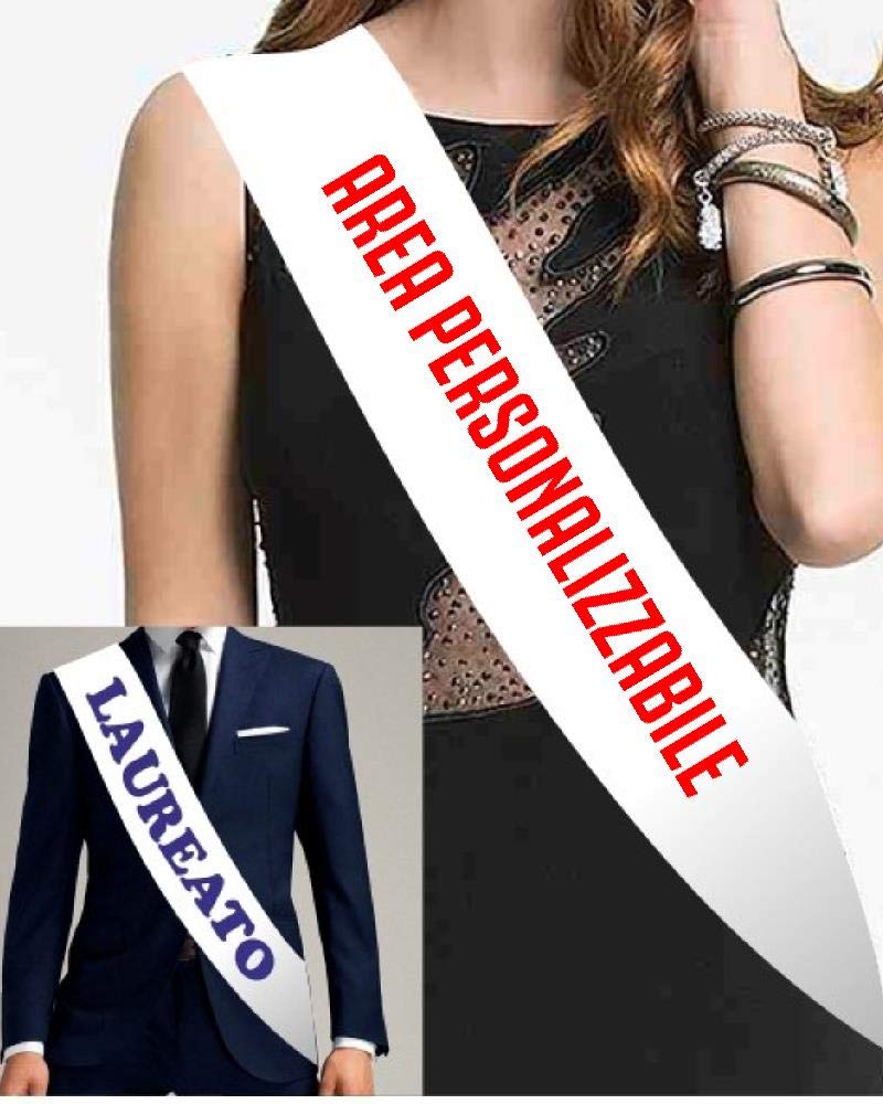 Fascia Bianca Personalizzabile Con Stampa Fasce Addio Nubilato Sindaco Miss Italia Festa | PS 11446