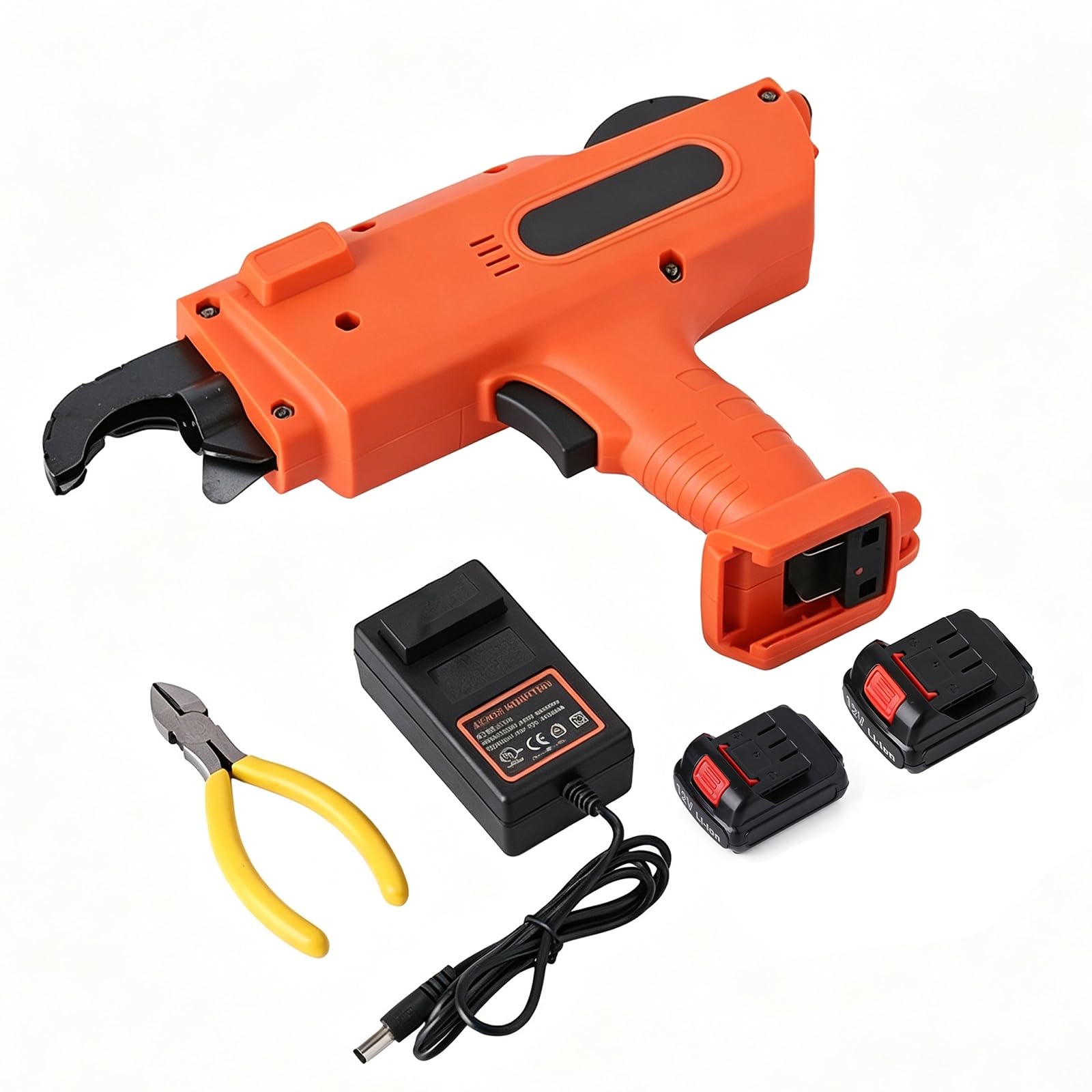 BOOZXCV Cordless Rebar Tying Machine, Automatic Wire Binding Tool for 8-34mm Steel Rod, Electric Strapping Twister with Lithium Power, Portable Handheld Tool for Construction (8)