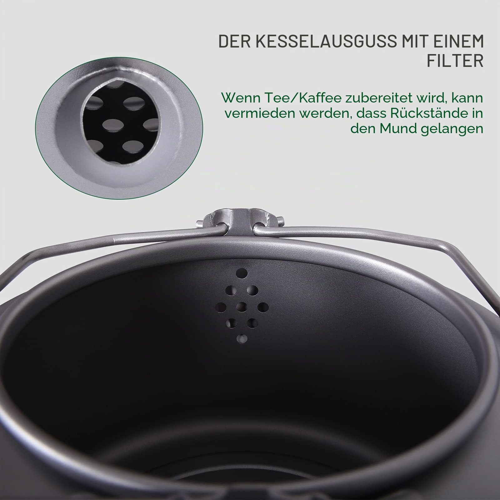 Boundless Voyage 1L Camping Titan Wasserkocher mit Klappgriff Filter Große Kapazität Topf Kochen Outdoor Kochset Töpfe Ti3098D