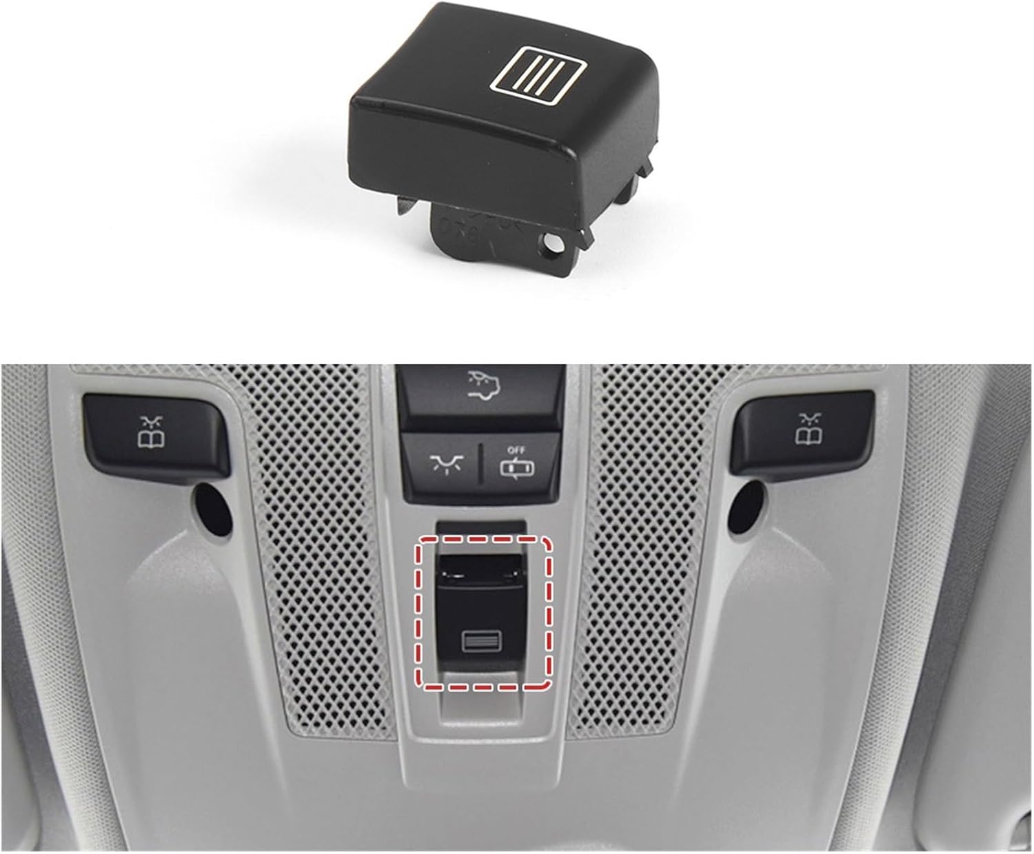 Car Sunroof Switch Black Button, for Mercedes-Benz, for A-Class W176, for B-Class,for CLA-Class W117, for GLA-Class W156, Part No. 00090009029051