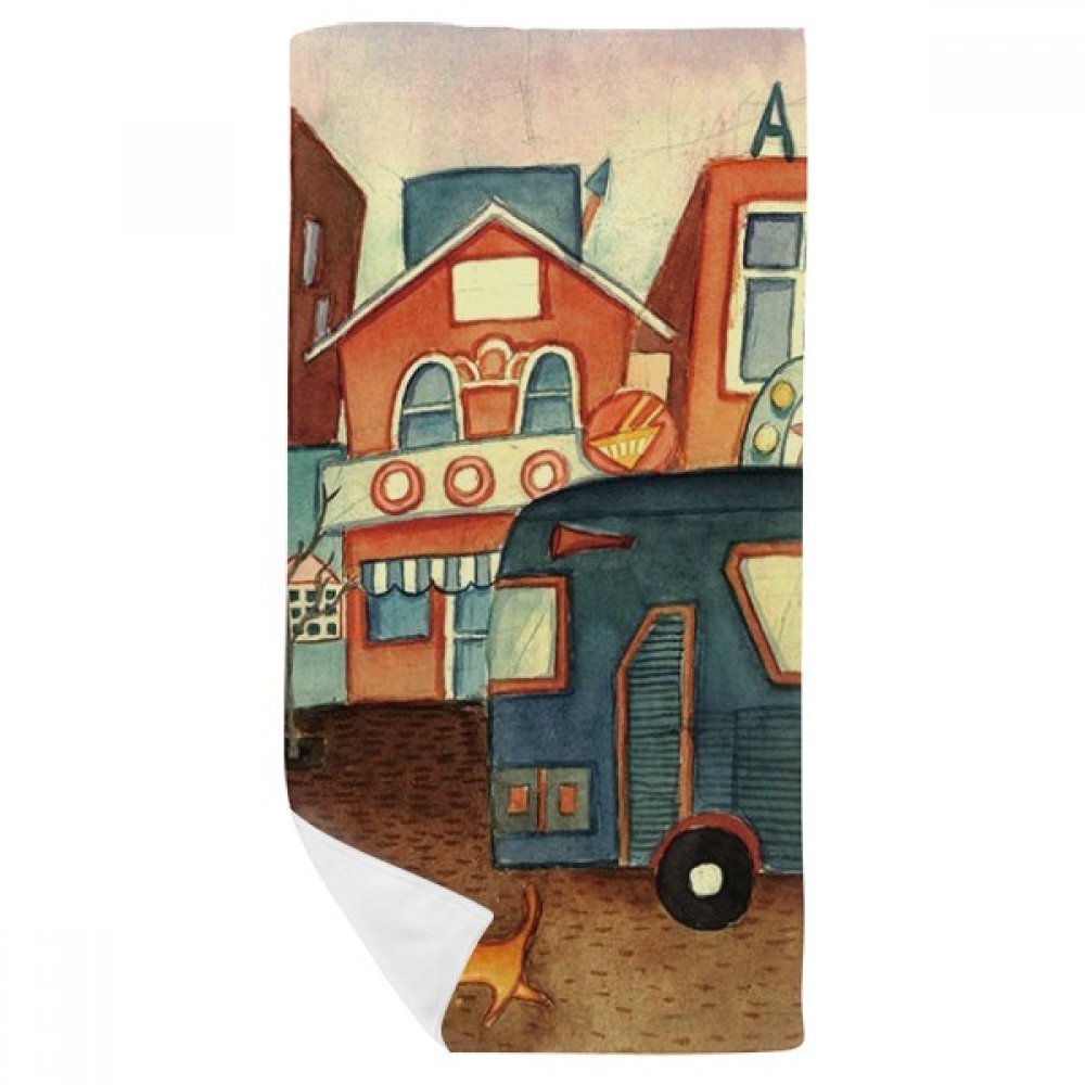 Débarbouillette douce chat bus 35x70cm pour peaux sensibles et séchage du visage