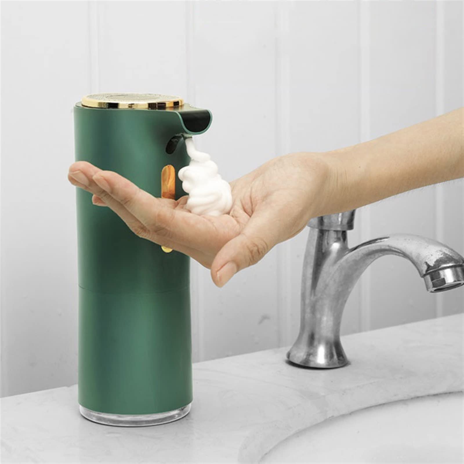 Dispenser di Sapone Dispenser di sapone elettrico a induzione automatica Bottiglia di erogazione di shampoo for gel doccia intelligente for cucina e bagno dispenser sapone bagno (Color : Green)