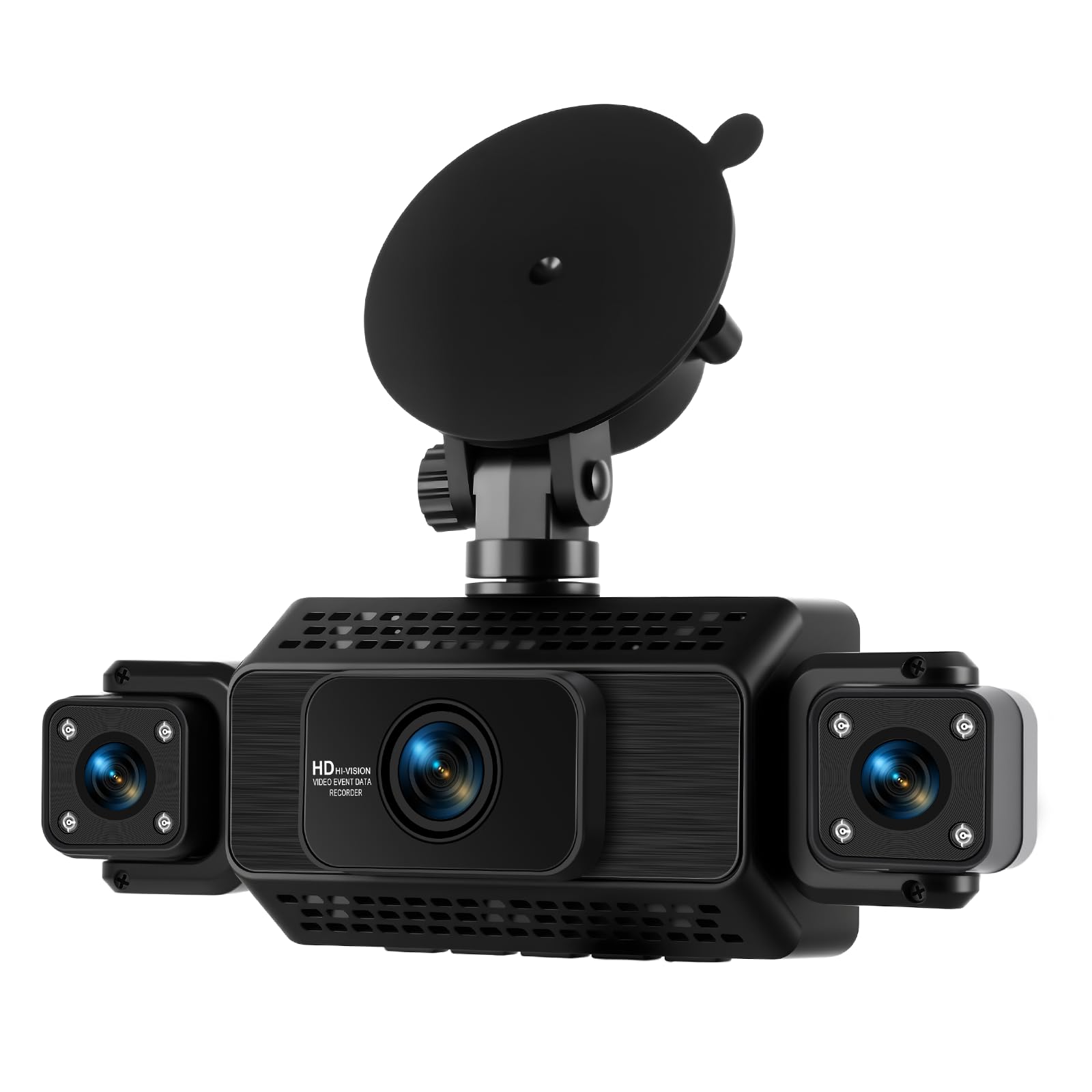 360 Degré 4 Canaux Tout Autour 1080P Car Dash Cam, 3 Pouces IPS Ecran avec WiFi/64GB/G-Sensor/Caméra Arrière/Mode Parking 24H/Vision de Nuit/Enregistrement en Boucle