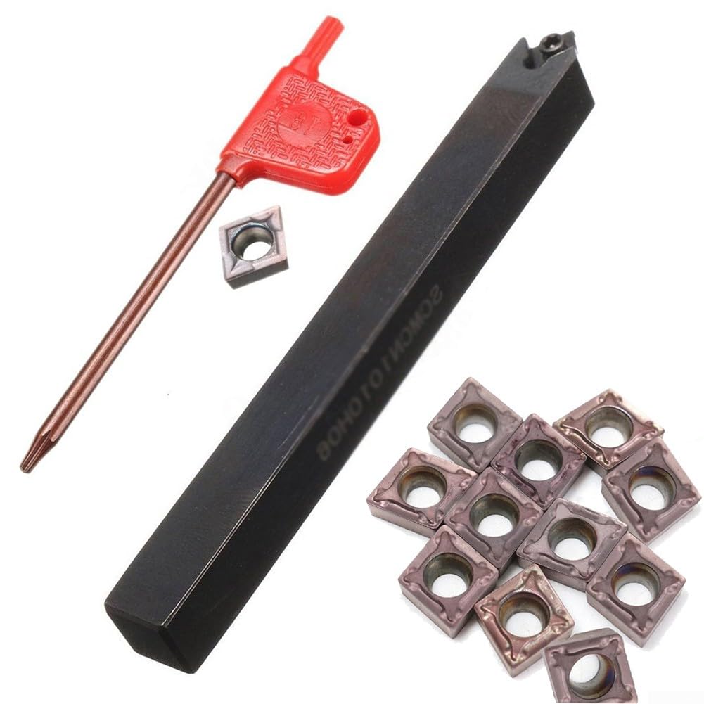 Set Portautensili Tornio Maizoon CNC - 5 Barre CLCR 6-12mm + 10 Inserti Carburo CCMT0602 + 5 Chiavi | Per Lavorazioni Precisione - Foto 14