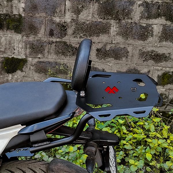 Image of Top Rack with Backrest Compatible with Bajaj Pulsar N160 | N250 | F250 (Heavy Pipe) (with Back Rest)(Tourer)