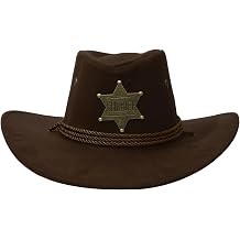 JEATHA Retro Vintage Western Suede Cowboy Hat Wide Brim Fedora Hat for Cowboy Party Photography