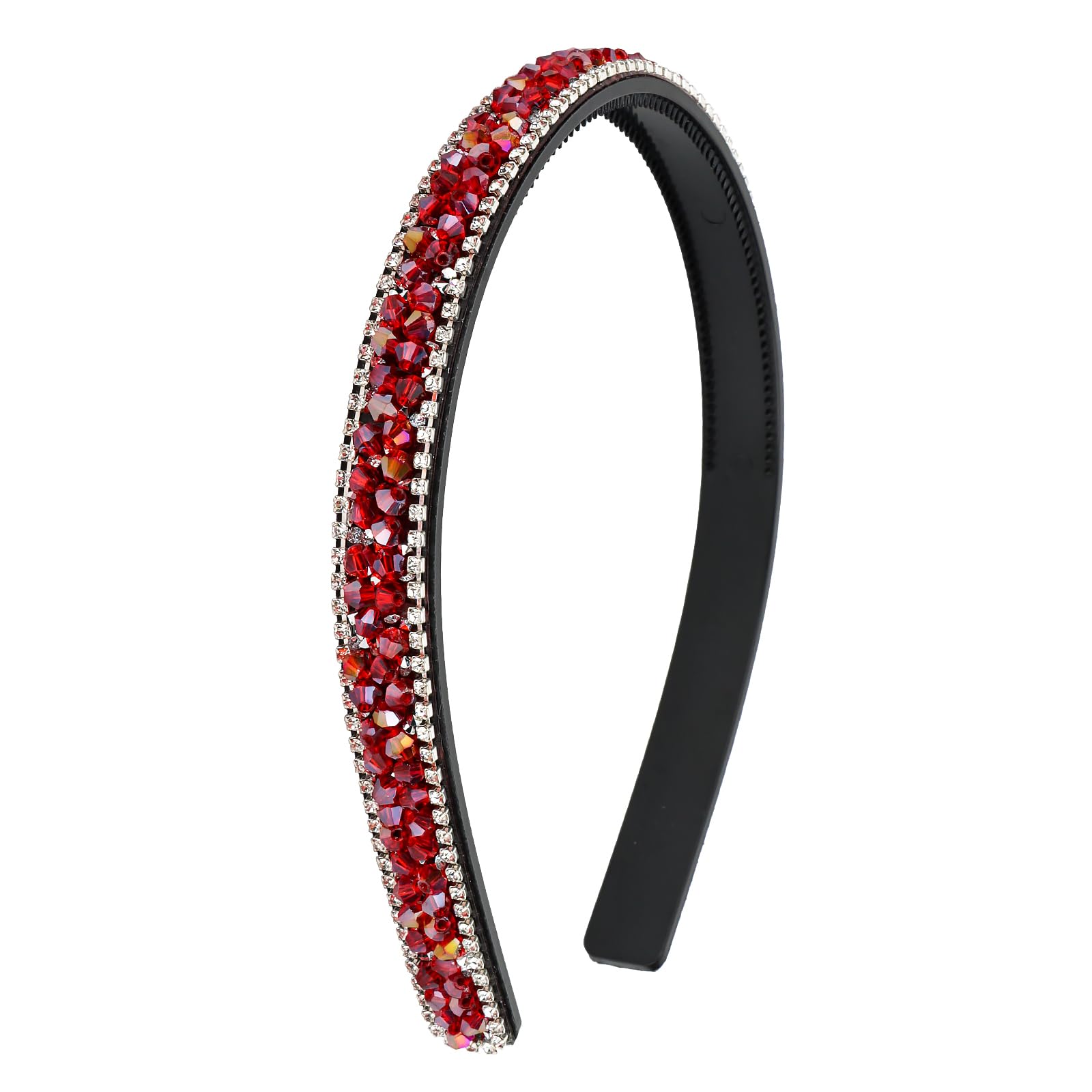 Amazon.com : Wecoe Red Rhinestone Headband Women Comb 