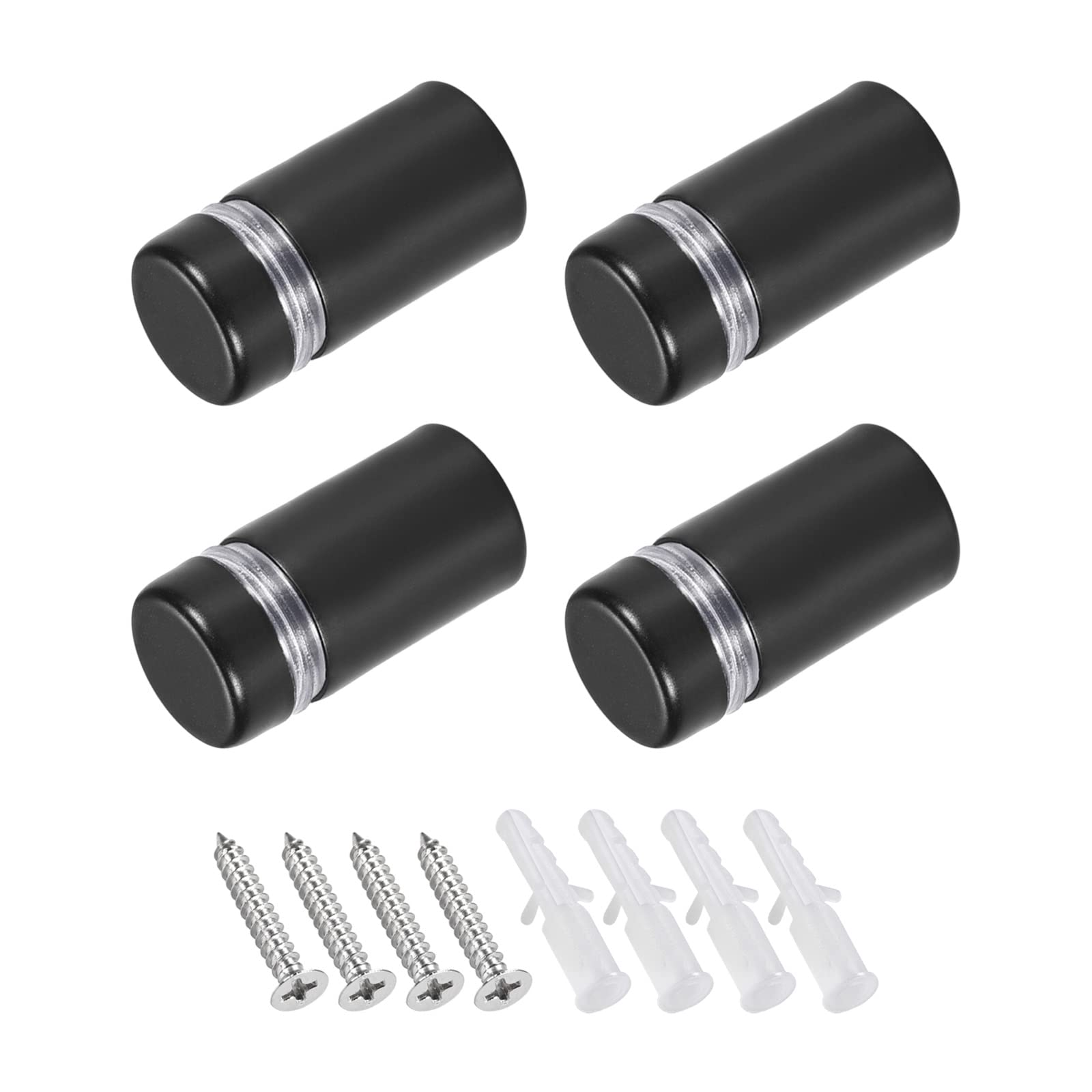 Kit Distanziatori Per Insegne In Acciaio Inox 12x23mm (4 Pezzi) - Viti Per Pannelli Acrilico E Vetro, Nero Opaco - 3