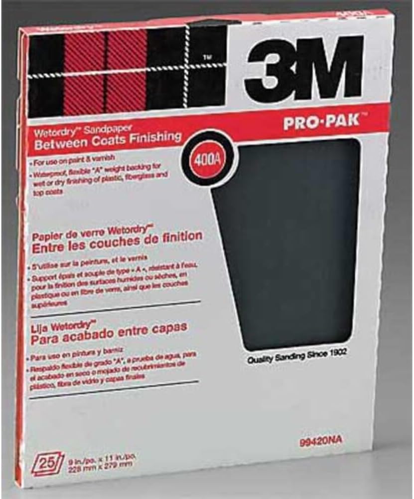 Pro-Pak Wetordry Between Finish Coats Sanding Sheets, 400A-Grit, 9-Inch by 11-Inch - 99420NA