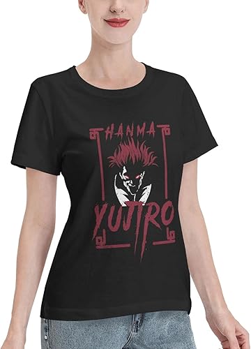 Miniatura 2 de Anime Baki The Grappler T Shirt Woman's Summer Round Neck T-Shirts Casual Short Sleeves Tee Black