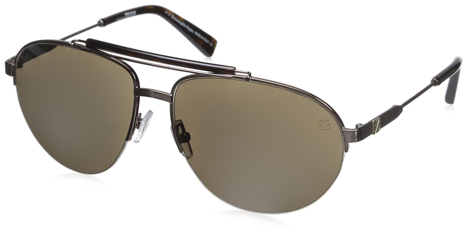 Ermenegildo Zegna Men's EZ0007 Sunglasses, Shiny Light Bronze/Roviex