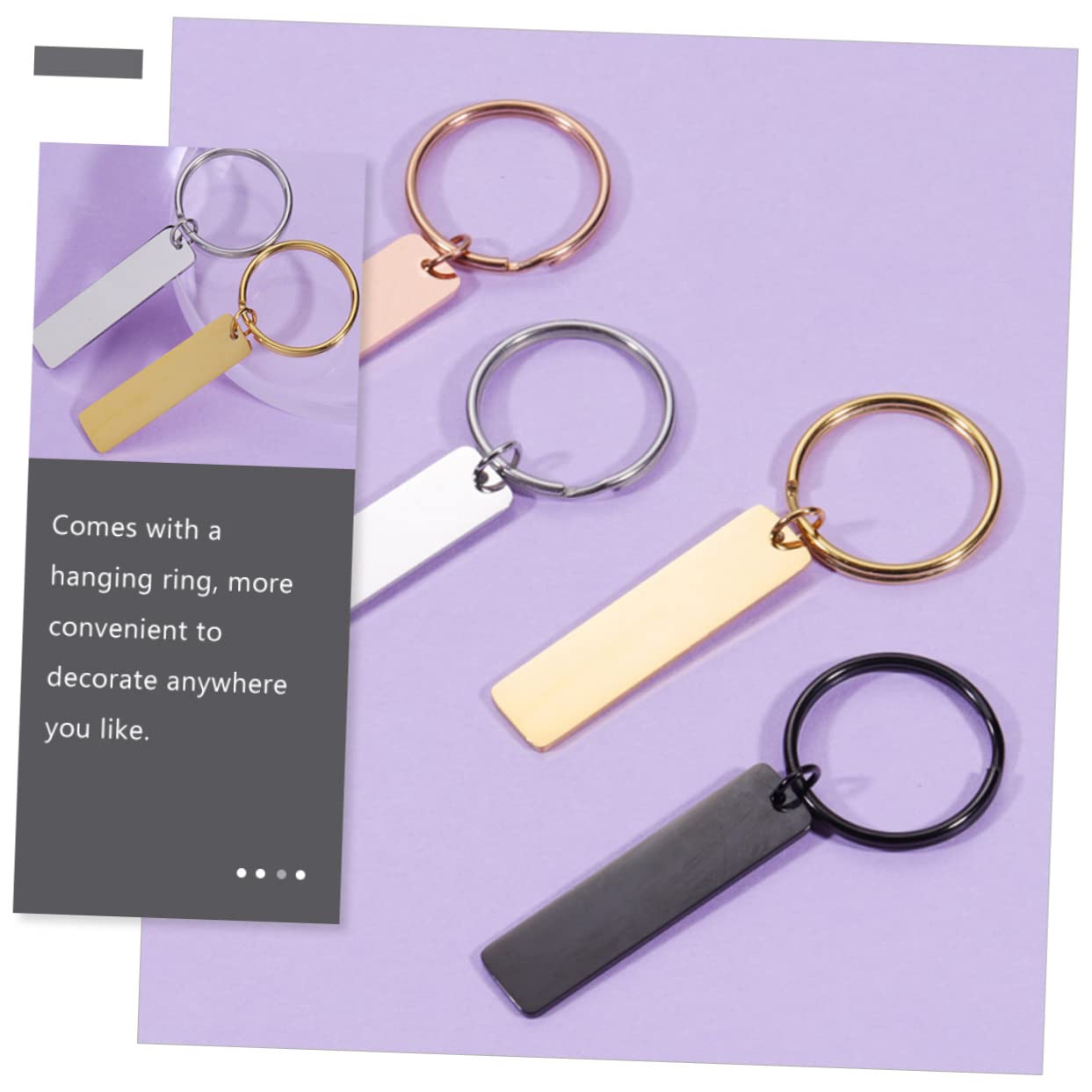 PACKOVE 3 Sets Süße Schlüsselanhänger Mit Schriftzug Unvollendete Schlüsselanhänger Metall-schlüsselanhänger 5 Stück X 3