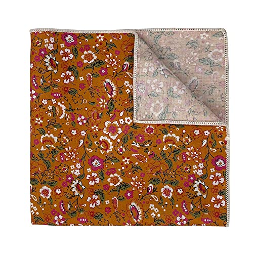 Image of Kebocis Men's Floral Pocket Square Handkerchief for Men