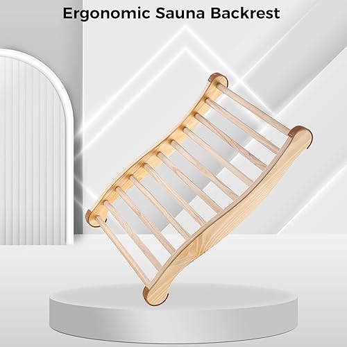 Miniatura 2 de Respaldo de sauna, respaldo de madera para sauna sin manchas y cómodo, respaldo ergonómico en forma de S para recuperación de sauna, relajación y