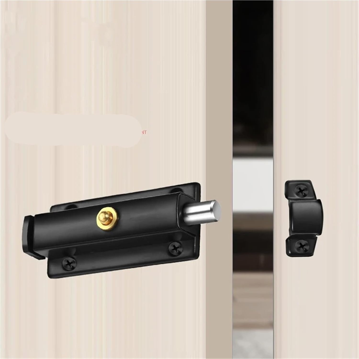Stainless Steel Automatic Latchs Door Bolt Door Buckle Spring Door Latch Thickened Door Locks 1Pcs(4 inch-Black)