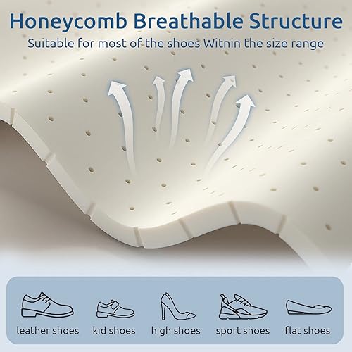 Miniatura 6 de 7 pares de plantillas de zapatos descalzos, plantillas transpirables para zapatos, plantillas de espuma de látex, lavables y cortables, plantillas